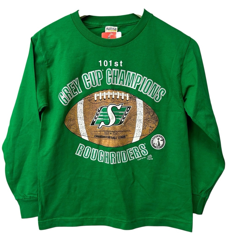 NWT Saskatchewan Roughriders Youth Long Sleeve Crew Shirt Size Small